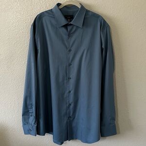 Alfani | NWOT Blue Button Down Slim Fit Dress Shirt Size XL 17-17.5, 36-37
